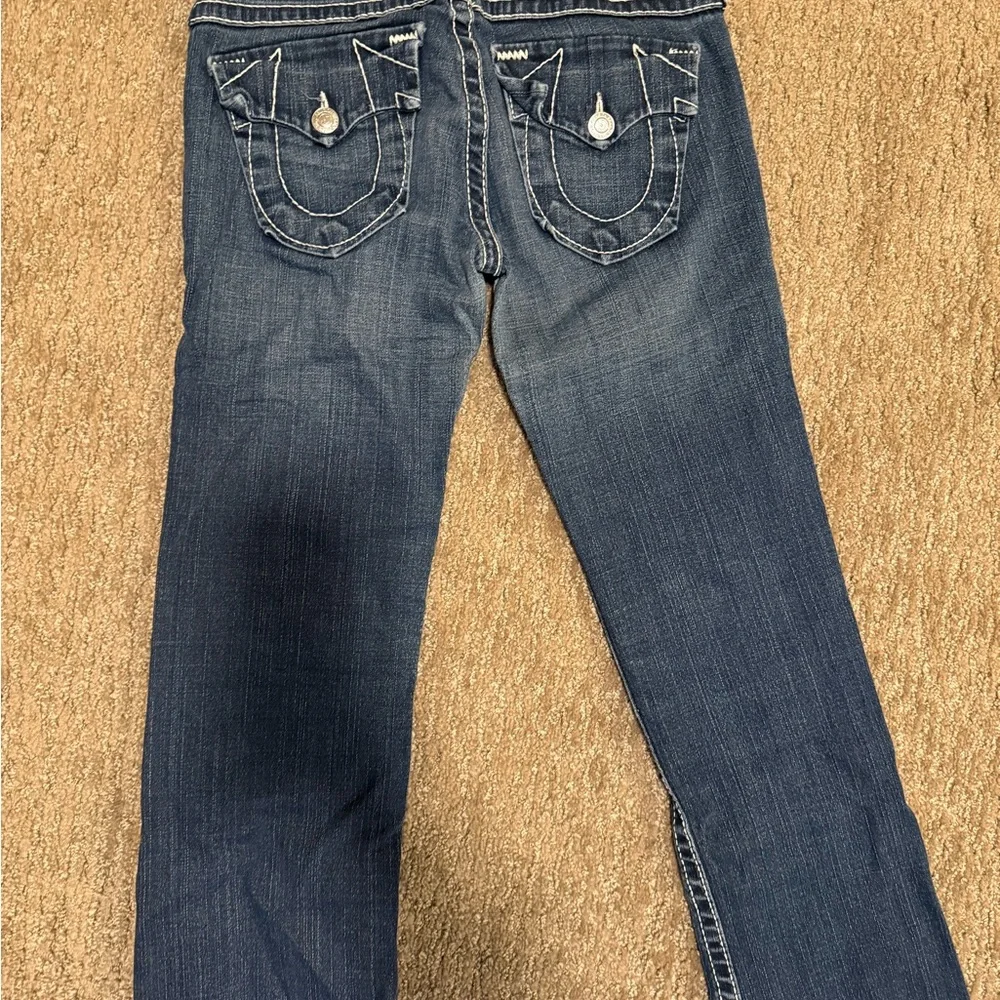 True Religion Women's Dark Blue Denim Jeans - Signature Pocket Stitch - Picture 4 of 4